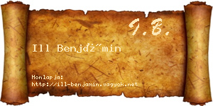 Ill Benjámin névjegykártya
